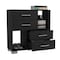Tuhome Krista Dresser, Two Open Shelves, Four Drawers, Black CLW7158 - alternate 3